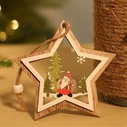 Title 5, Ahşap Kulübe Şeklinde Noel Süsleri, Ağacınıza R...