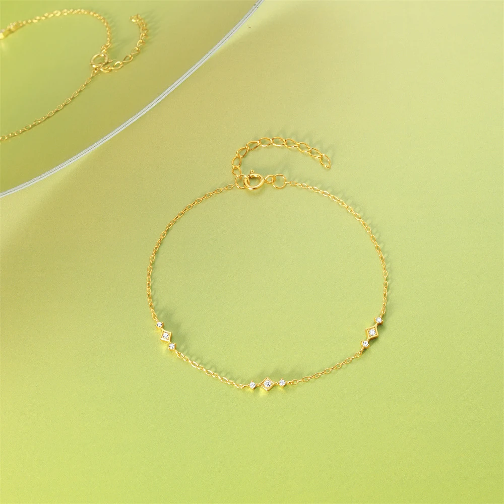 Title 2, Pulseira Verão Prata Esterlina Diamantes Geomét...