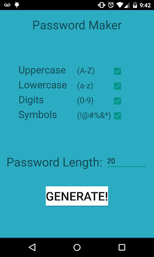 Custom Password Maker