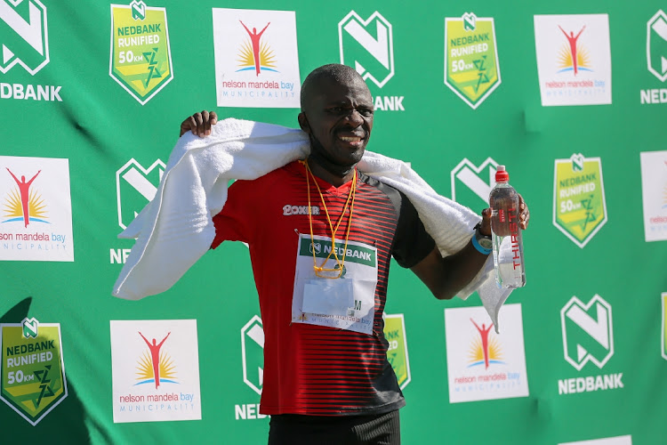 Stephen Mokoka broken the world 50km record the Nedbank Runified event in Gqeberha on Sunday.