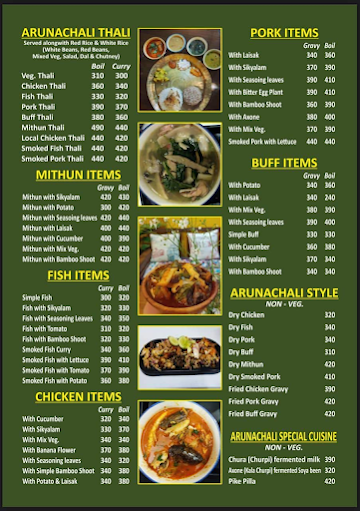 Arunachali Naloi's Restaurant & Cafe menu 