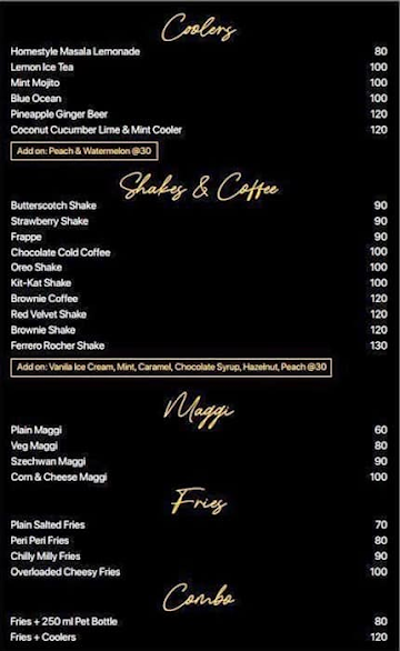 1 Degree Cafe menu 