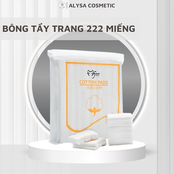 Bông Tẩy Trang 222 Miếng 3 Lớp Cotton Pads, Không Sơ, Mềm Mịn, Siêu Thấm Hút, Bông Tẩy Trang Lameila 222 Miếng