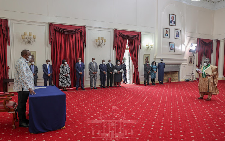 President Uhuru Kenyatta receiving credentials from High Commissioners and Ambassadors posted to Kenya.