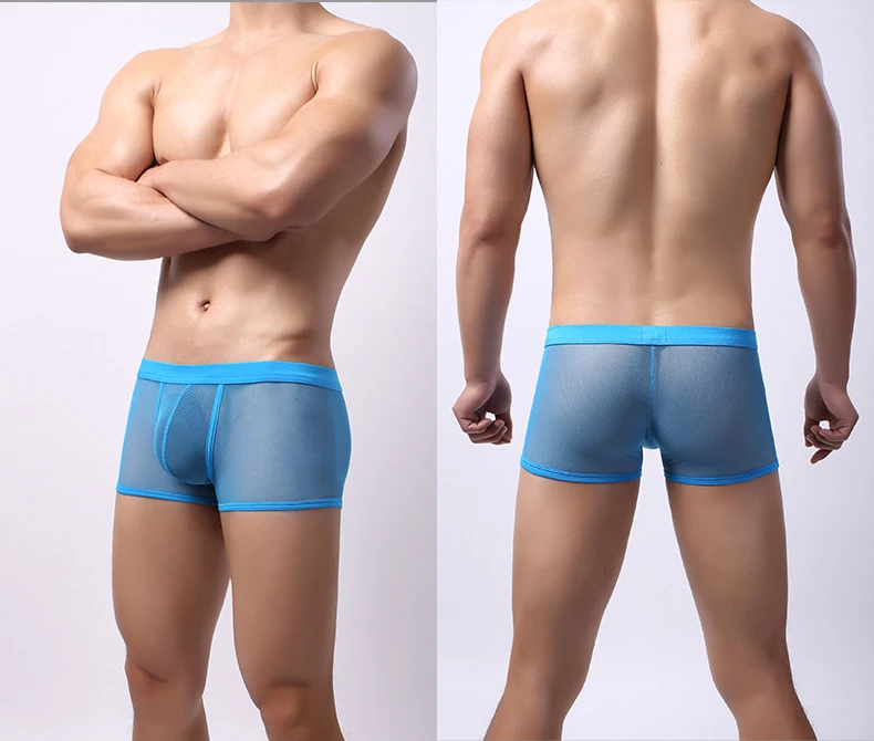 Heren Mesh Boxershorts Ademend Lage Taille Transparant Jeugdige Coole Shorts. Koel en comfortabel de hele dag.