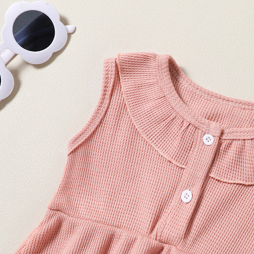 Title 2, Girls Fashion Waffle Sleeveless Dress Top Shor...