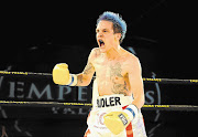 BUDDING SUPERSTAR: Hekkie Budler after stopping Hugo Hernan Verchelli in an IBO title bout at Emperors Palace in November last year Picture: