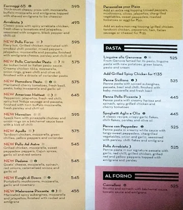 PizzaExpress menu 