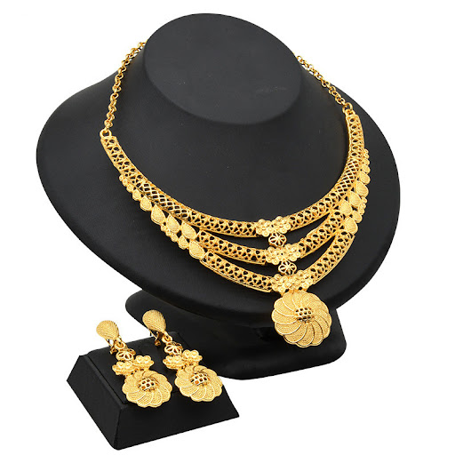 Title 9, 24K Gold-Plated Jewelry Set for Indian and Midd...