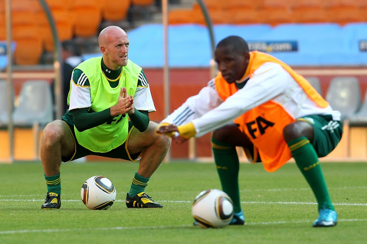 File photo of Matthew Booth of South Africa warms up during a South Africa training session ahead of the 2010 FIFA World Cup South Africa at Soccer City Stadium on June 10, 2010 in Johannesburg, South Africa.