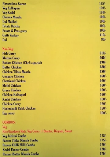 Kushal 's Kitchen menu 