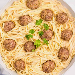 Jerk Meatballs with Fettuccine