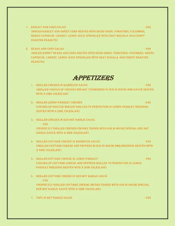 Salads & Grills Co. menu 