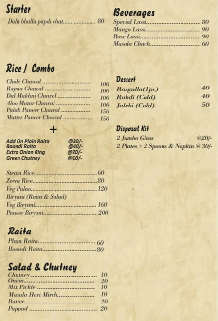 Shahji's Paratha House menu 