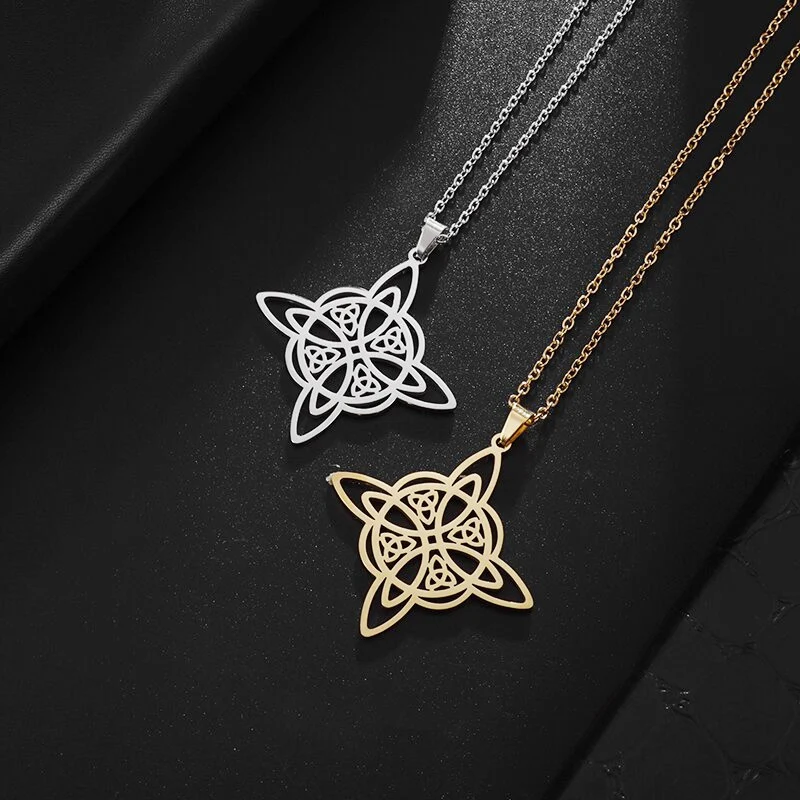 Mode Keltische Knoop Amulet Hanger Ketting, Eenvoudig Hol Design, Persoonlijkheid Trend, Stijlvolle Accessoire.