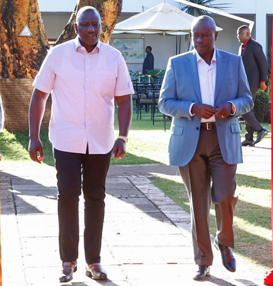 President William Ruto and his Deputy Rigathi Gachagua at the cabinet retreat n on January 6, 2022