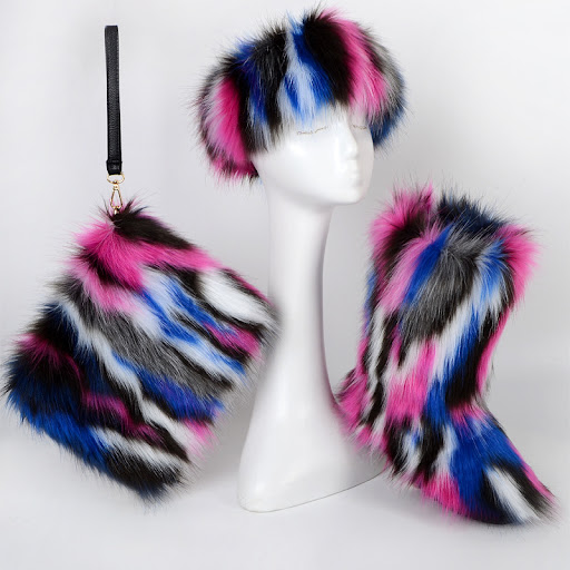 Title 22, Velvet Padded Plus Size Imitation Fox Fur Fur W...