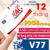 Sim 4G Itel Itelecom May77, Data 90Gb/Tháng Tốc Độ Cao, Gọi Miễn Phí, Free 60 Tin Nhắn, Sim Indochina V77 Mạng Vinaphone