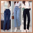 Quần Bò Jean Nữ Ống Đứng Loe Co Giãn Jeans Cạp Cao Cao Jeanhot_0102 Ms13