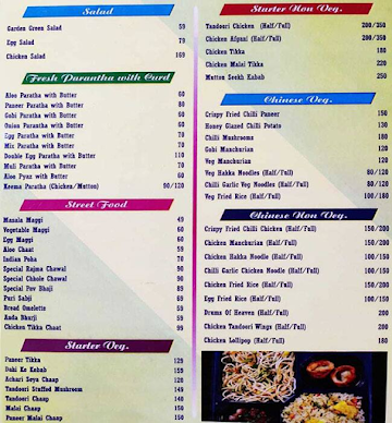 The Kitchen King menu 