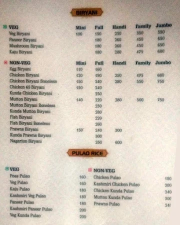 Pans N Grills Restaurant menu 