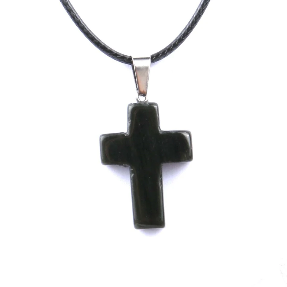 Fashion Natural Stone Cross Necklace Stylish Religious Jewelry for Men and Women Perfect Gift Durable and Elegant Access