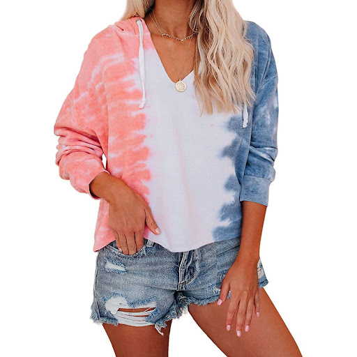 Title 9, Tie Dye Hoodie Loose Ombre Long Sleeve Top