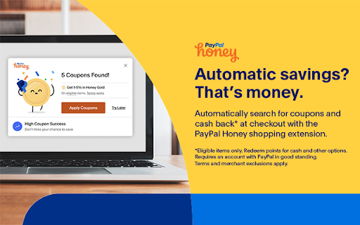 PayPal Honey: Automatic Coupons & Cash Back