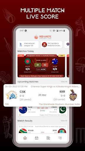 Screenshot Red White Cricket Live Line