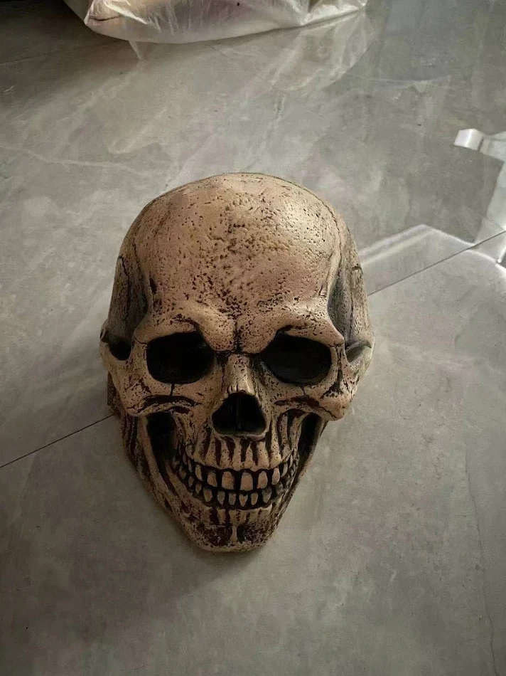 Maska Lobanje za Glavu sa Pokretnom Vilicom 3D za Odrasle. Strašna maska kostura za cosplay kostime i Halloween.
