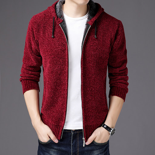 Title 4, Mens Knit Cardigan Winter Zipper Coat Jacket W...
