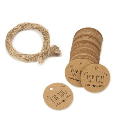 Title 2, Round Kraft Paper Labels for elegant labeling a...