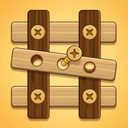 Wood nuts and bolts puzzle game