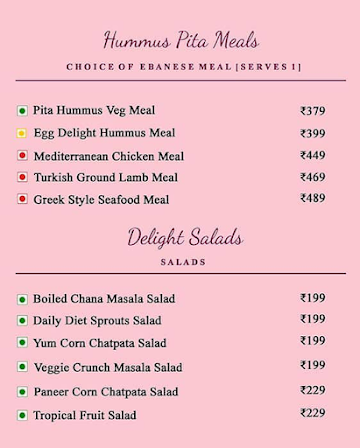 Desi Banglow menu 