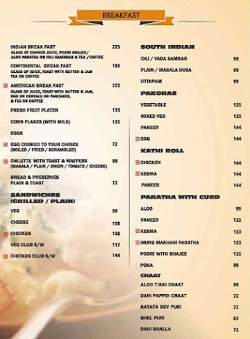 Ranjit's Lakeview menu 