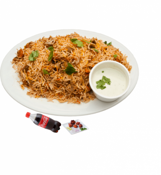 Andhra Style Chicken Biryani + + 3 Pcs Kabab + Coke 200 Ml