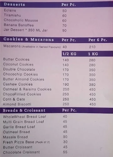 Rising Flour menu 