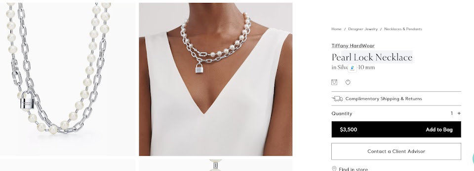 Tiffany Hardwear Pearl Lock Necklace