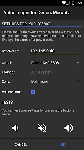 Denon Marantz plugin for Yatse