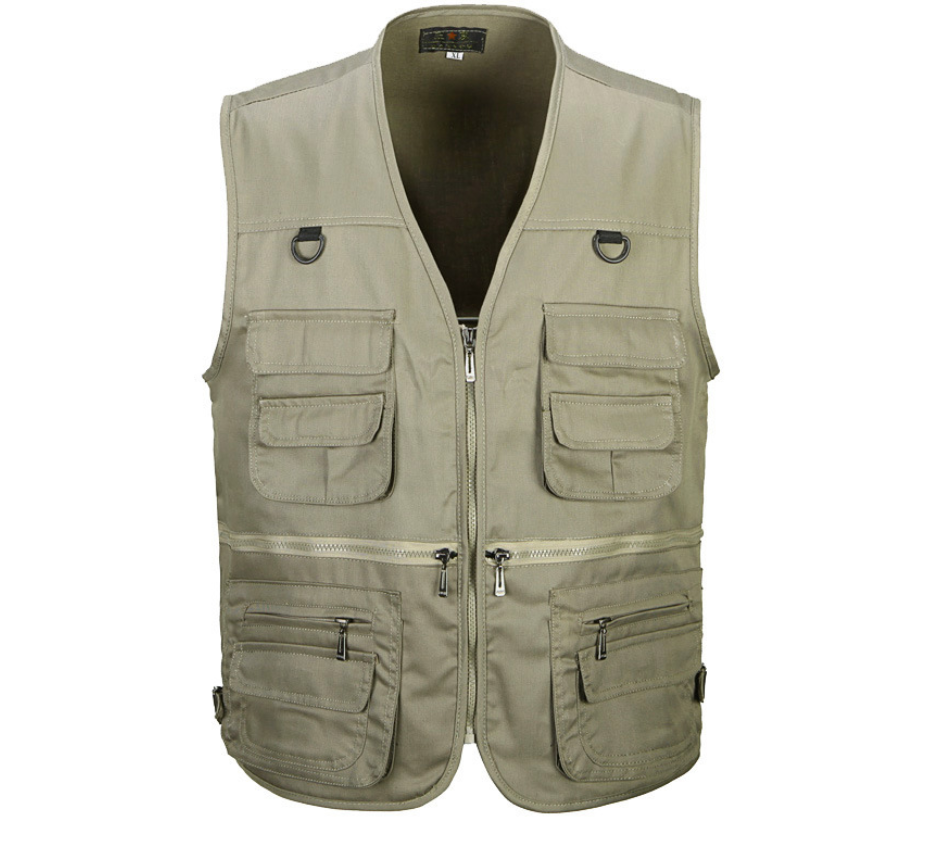 Fishing Vest Outdoor Work Clothes Tooling Foreign Trade Export Vest Shoulder Mountaineering Photography Polyester Cotton