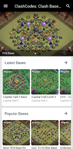 Screenshot ClashCodes: Clash Base Layouts