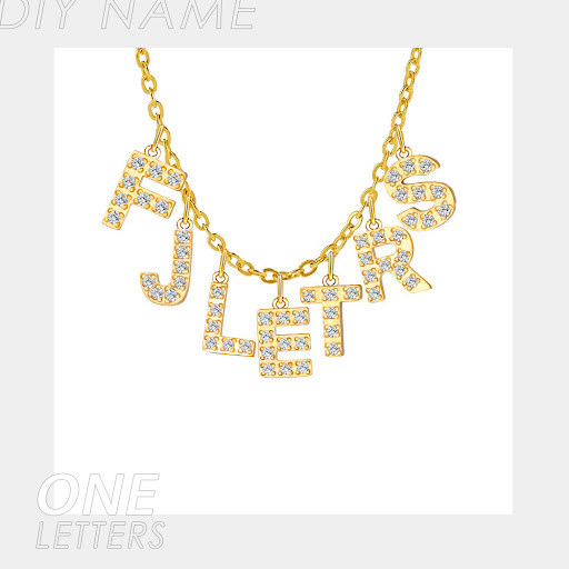 Title 1, Micro Inlaid Brick And Stone 26 Letter Name Nec...