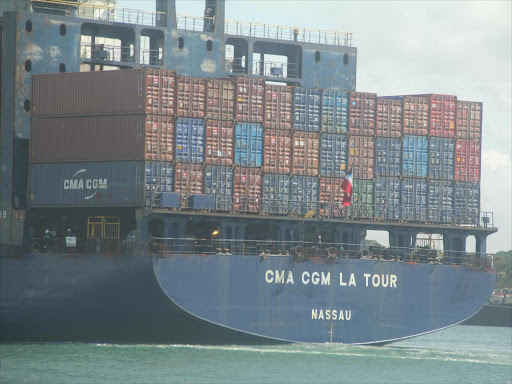 A cargo vessel sails towards the Port of Mombasa. /FILE