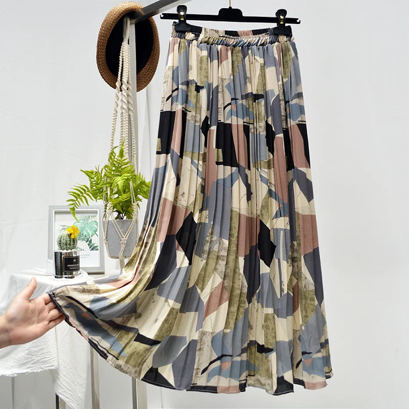 Title 13, Bloemen chiffon geplooide rok voor dames, een e...