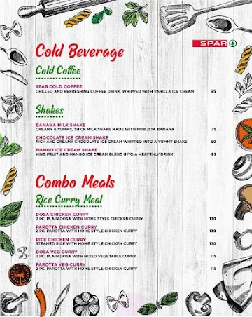 Spar Kitchen menu 