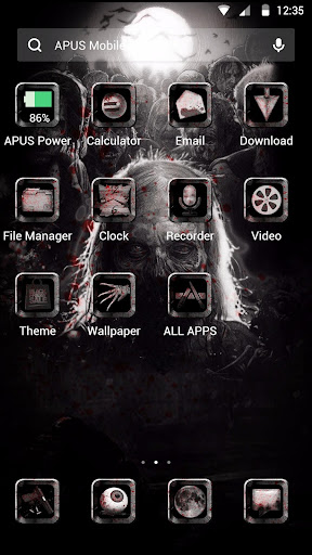 Horror Dark Death Blood-APUS Launcher Theme