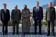 China's vice foreign minister Ma Zhaoxu, Brazil's foreign minister Mauro Vieira, South Africa's foreign minister Naledi Pandor, Russia's foreign minister Sergei Lavrov and India's foreign minister Subrahmanyam Jaishankar at a Brics foreign ministers' meeting in Cape Town on June 1 2023. File photo. 