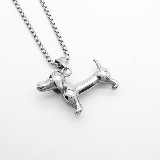 Title 2, Mens Titanium Steel Dachshund Dog Pendant Neck...