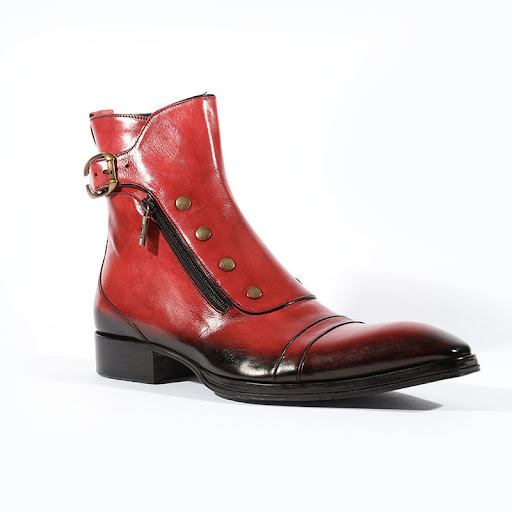 Title 3, Bottines homme polies, bout carré pointu, ferme...