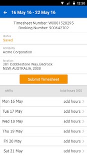 What are some features of the Randstad Timesheets app?